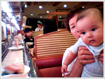 A night out at Kappa Sushi, August 24, 2003: click for larger image (40k)