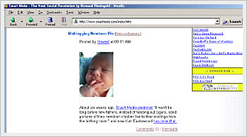 Screen capture of Smart Mobs web page featuring moblog and Kaika