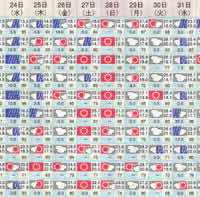 Detail of a newspaper page showing Japan weather for the summer - click for larger
