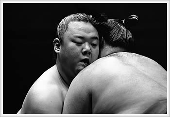 Sumo, Natsu Basho, Ryogoku, Tokyo, May 18, 2003: click for larger image (23K)
